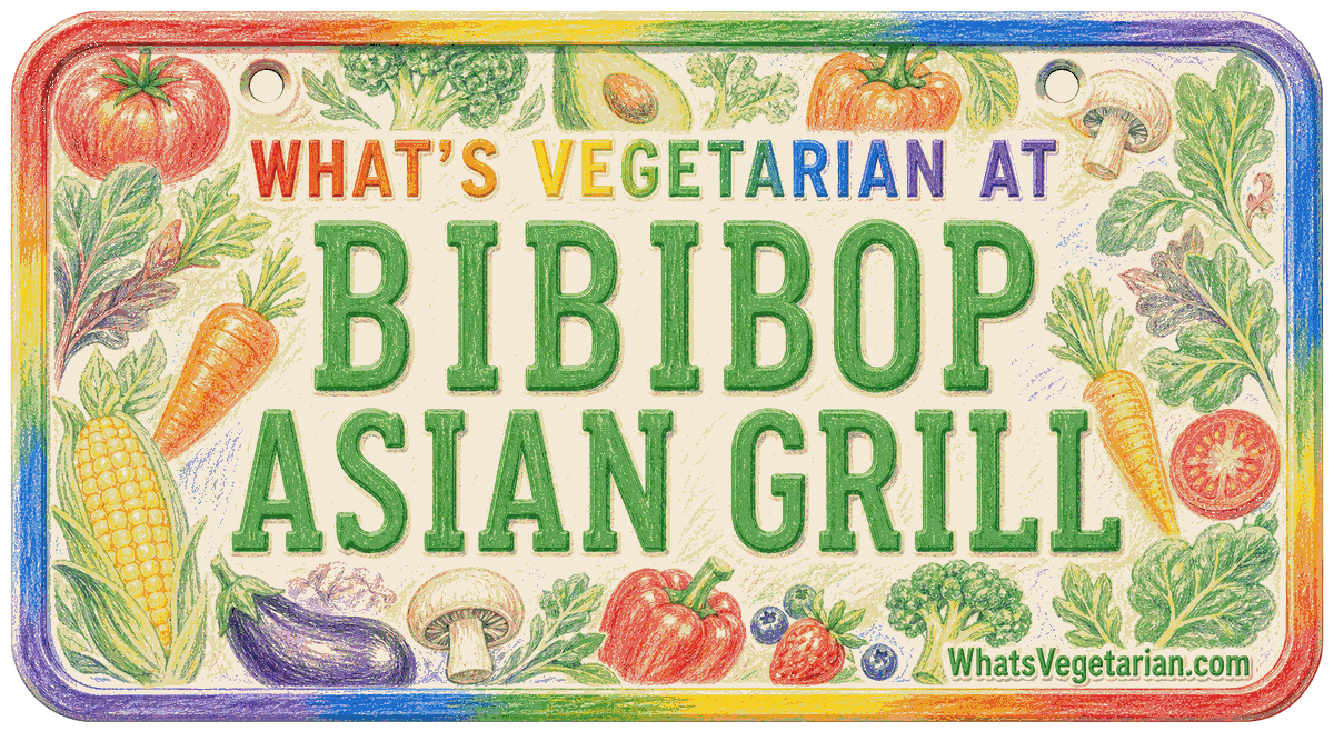 Bibibop vegetarian options license plate graphic for What's Vegetarian