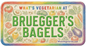 Bruegger's Bagels vegetarian options license plate graphic, WhatsVegetarian.com