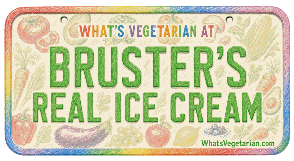 Bruster's Real Ice Cream vegetarian options license plate graphic