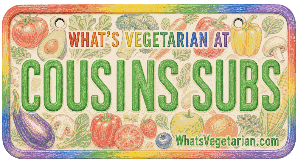 Cousins Subs vegetarian options guide graphic from WhatsVegetarian.com