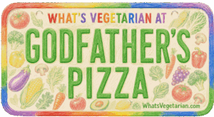 Godfather's Pizza vegetarian options guide license plate from WhatsVegetarian.com