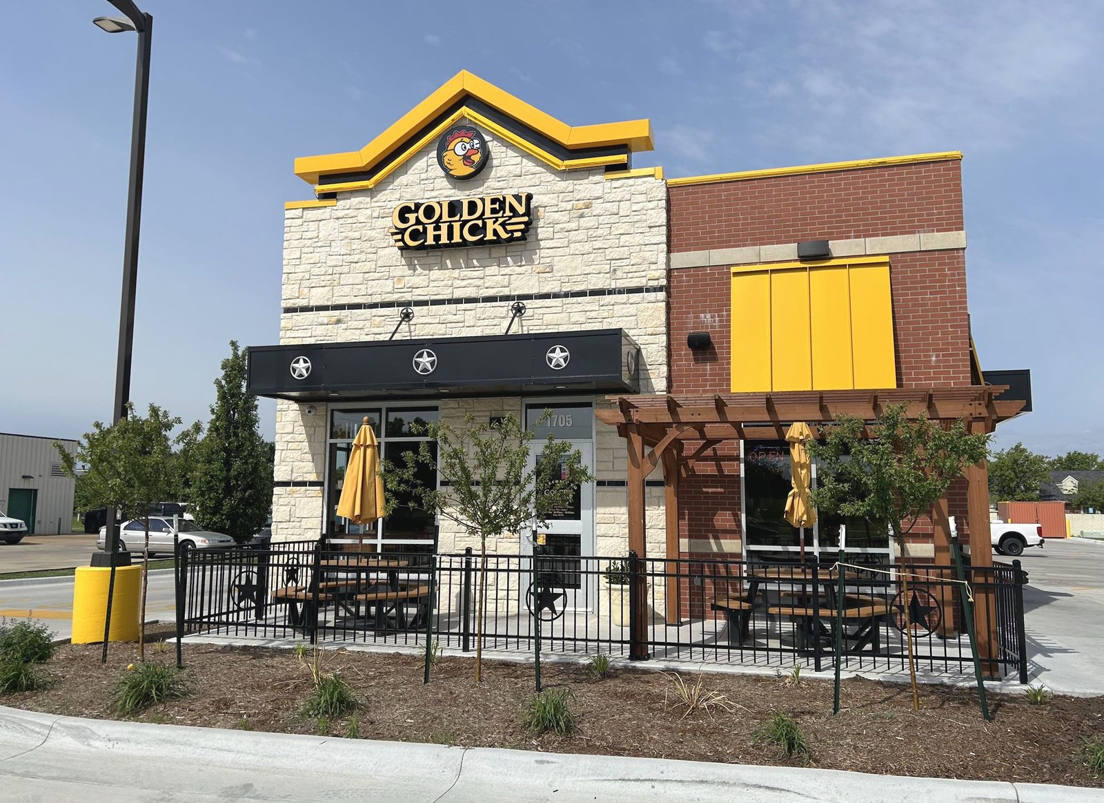 Golden Chick restaurant storefront in Wichita, Kansas