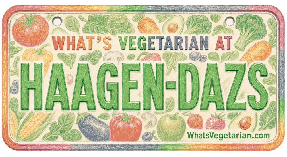 Haagen-Dazs vegetarian options license plate graphic