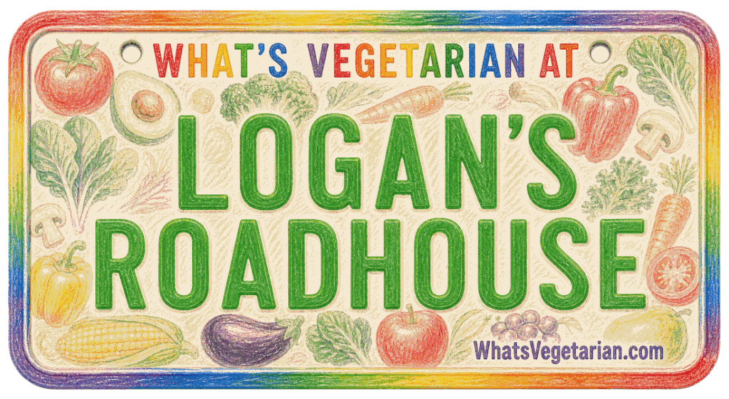 logan's roadhouse vegetarian options license plate graphic from WhatsVegetarian.com