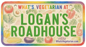 logan's roadhouse vegetarian options license plate graphic from WhatsVegetarian.com