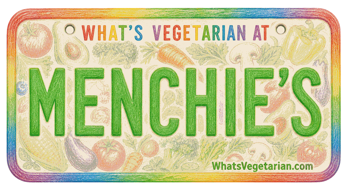 What's Vegetarian at Menchie's license plate graphic