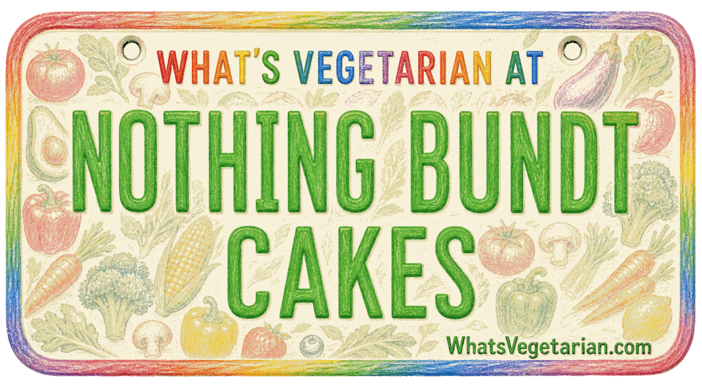 What's Vegetarian at Nothing Bundt Cakes license plate graphic