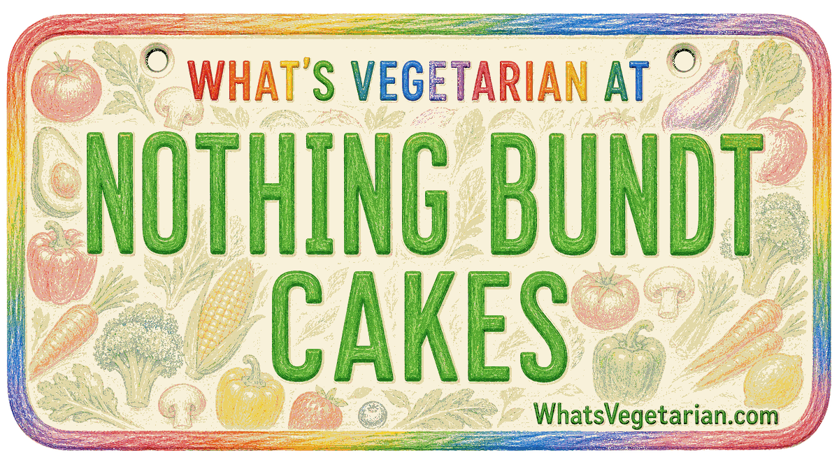What's Vegetarian at Nothing Bundt Cakes license plate graphic