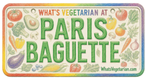 Paris Baguette vegetarian options license plate graphic