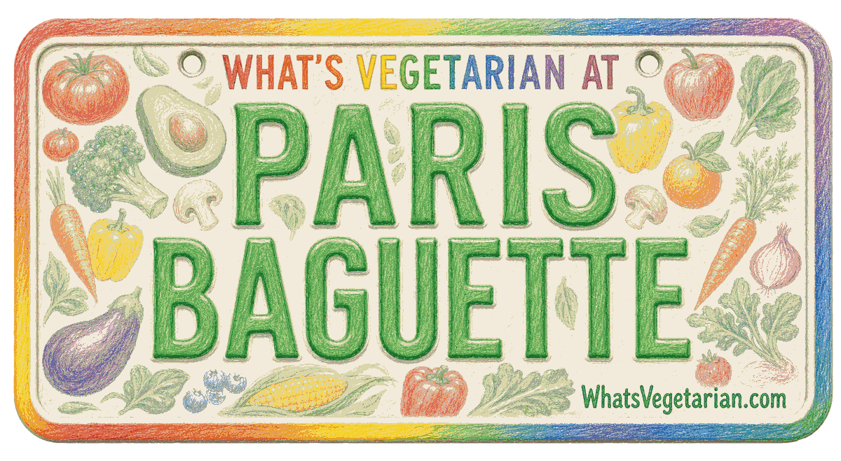 What's Vegetarian at Paris Baguette license plate graphic