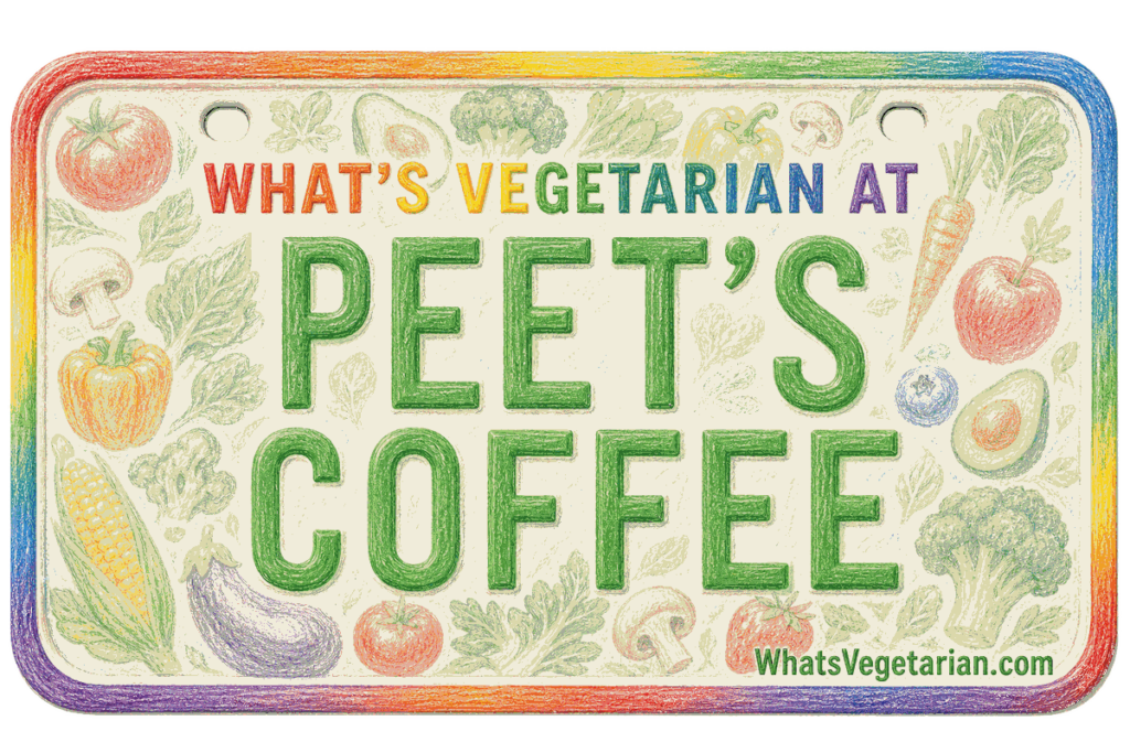 Peet's Coffee vegetarian options license plate graphic