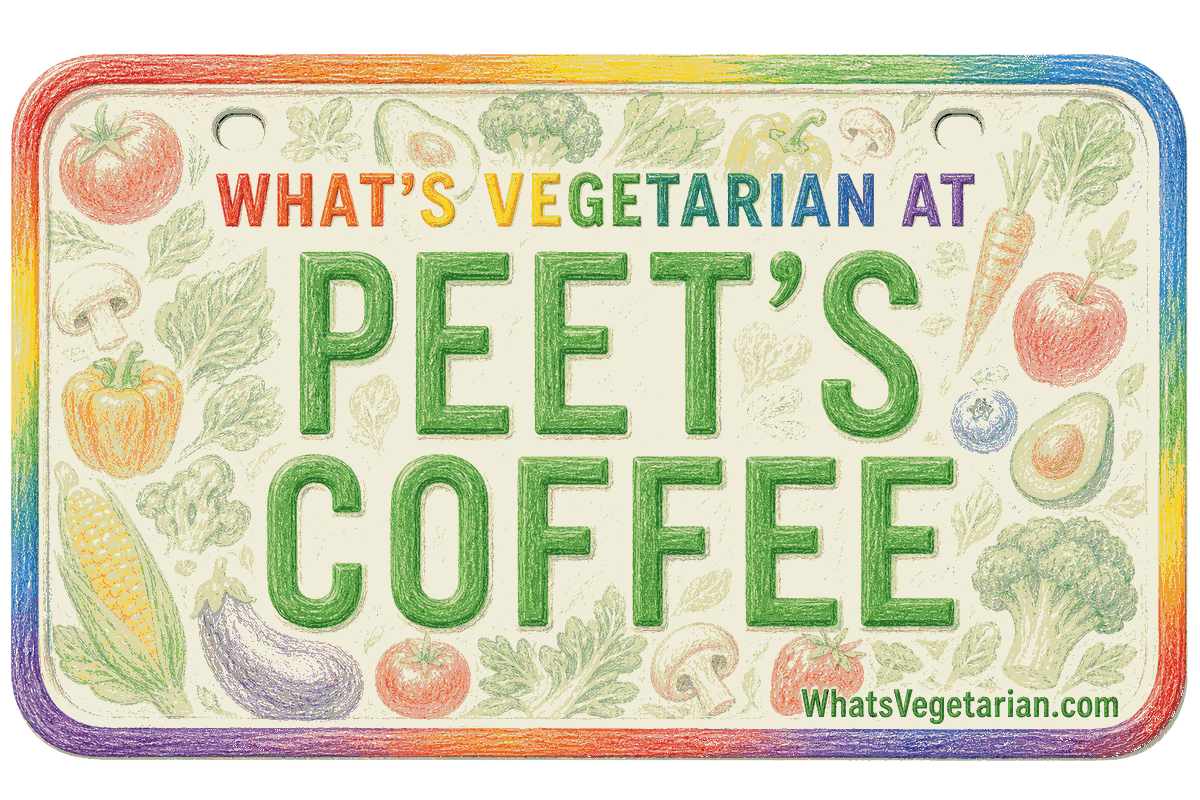 Peet's Coffee vegetarian options license plate graphic
