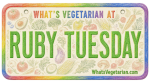 Ruby Tuesday vegetarian options license plate graphic