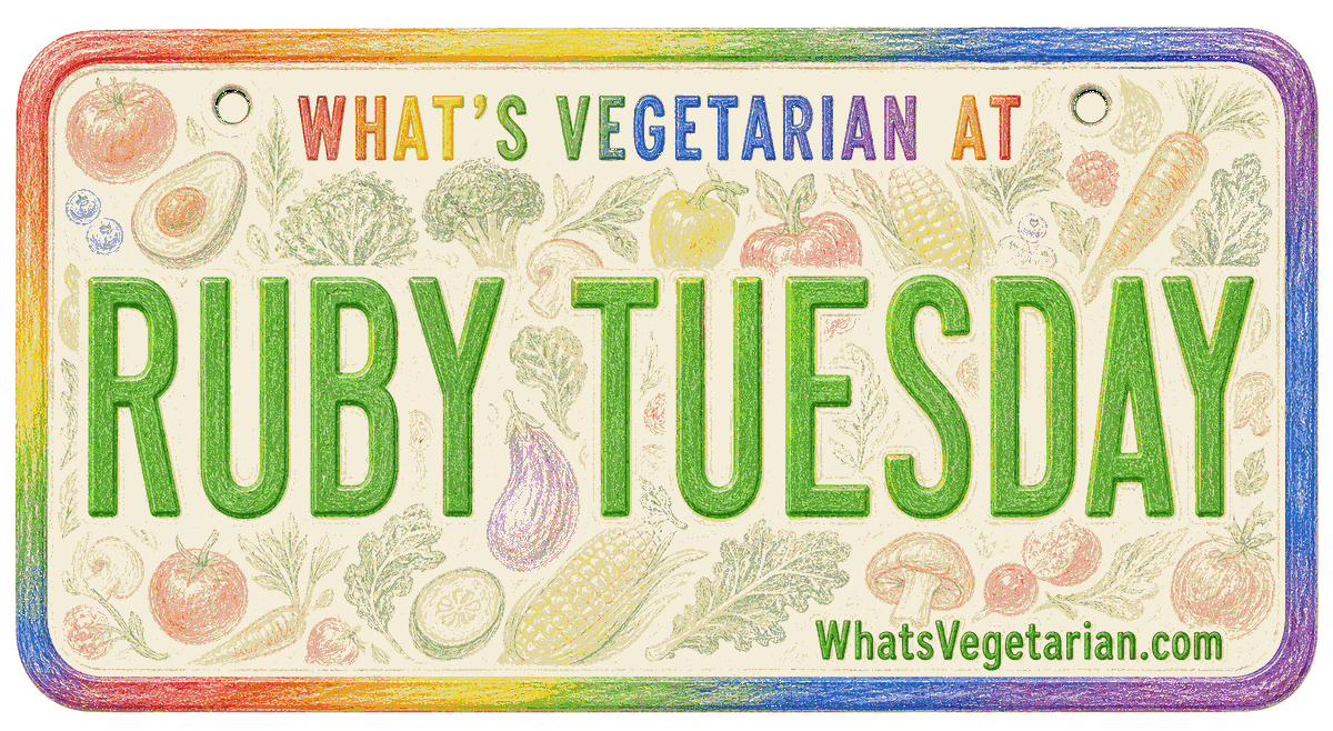 Ruby Tuesday vegetarian options license plate graphic