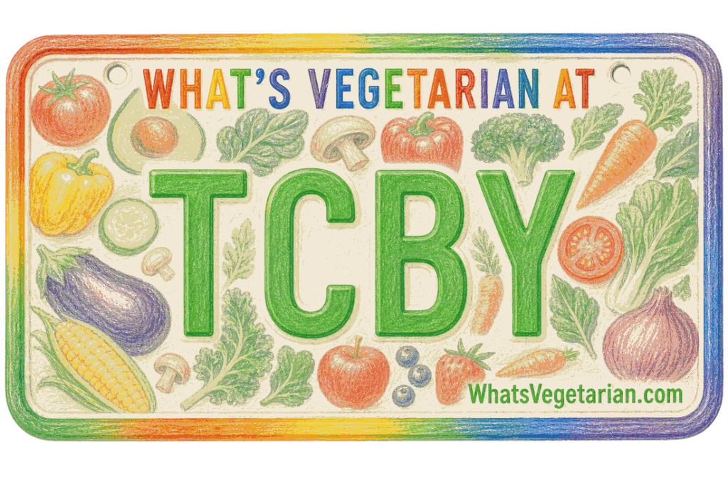 What's Vegetarian at TCBY license plate graphic