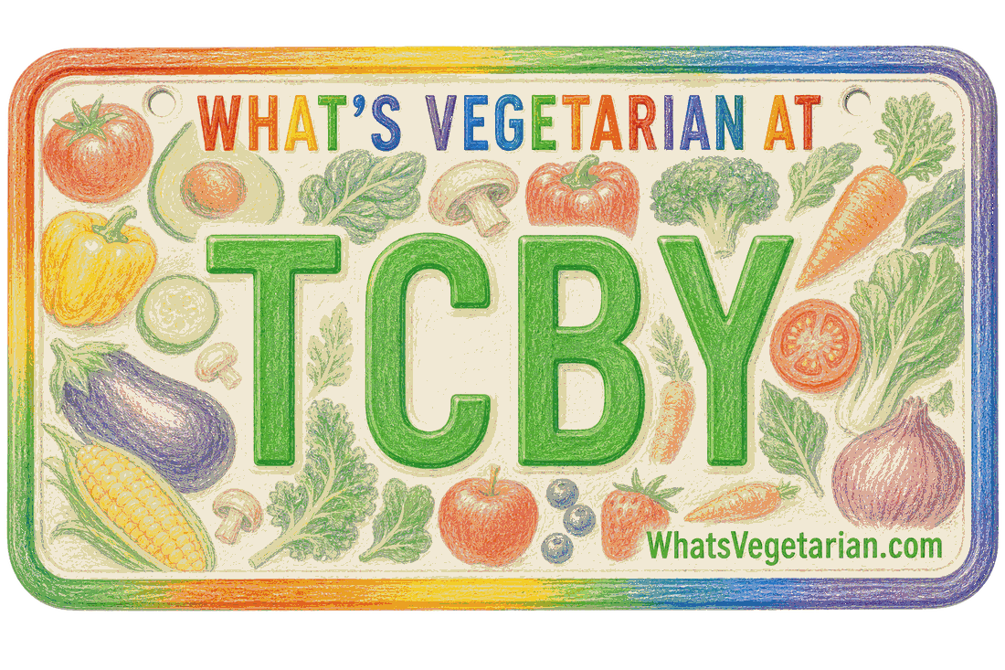 What's Vegetarian at TCBY license plate graphic