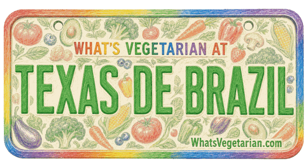 Texas de Brazil vegetarian options license plate graphic