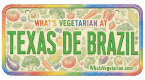 Texas de Brazil vegetarian options license plate graphic