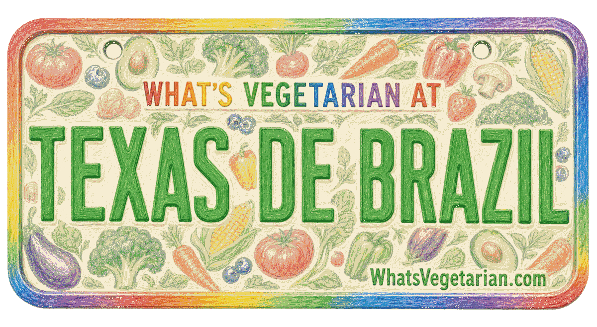 Texas de Brazil vegetarian options license plate graphic