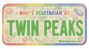 Twin Peaks vegetarian options license plate graphic