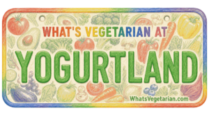 What's Vegetarian at Yogurtland license plate graphic