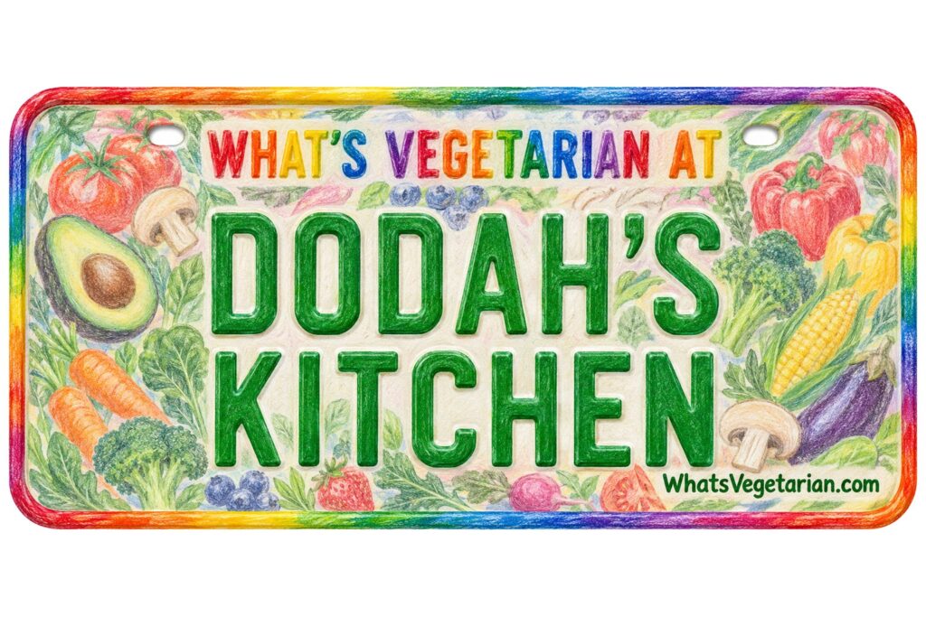 What's Vegetarian at Dodah's Kitchen? license plate featured image