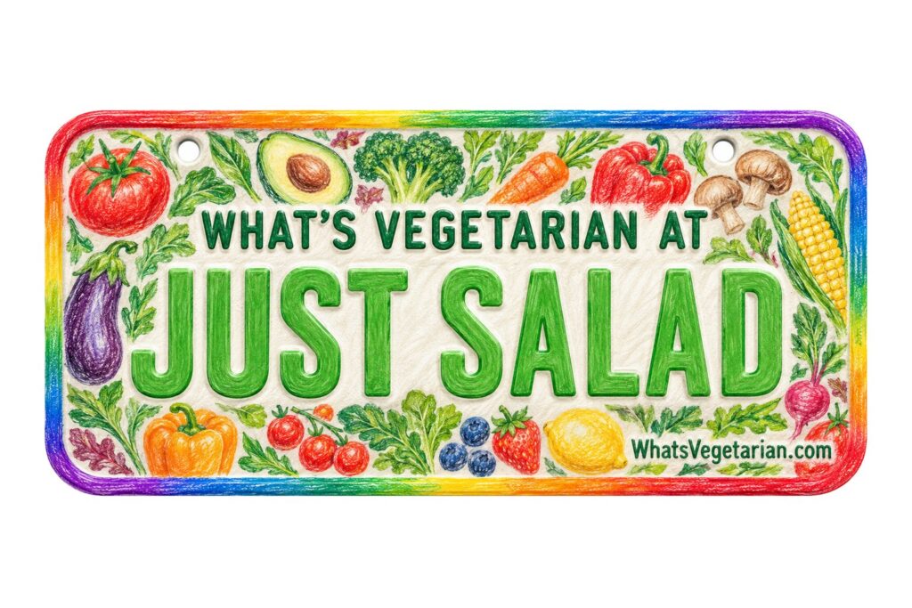 What's Vegetarian at Just Salad? license plate featured image