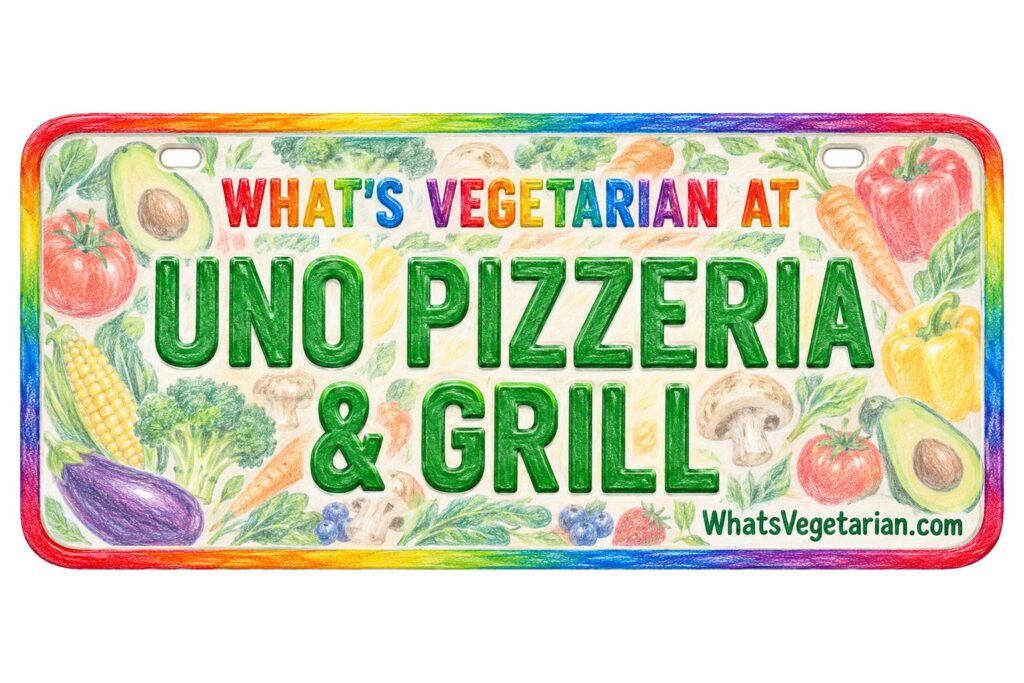 What's Vegetarian at Uno Pizzeria & Grill? license plate featured image