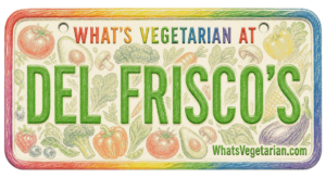 Del Frisco's vegetarian options license plate graphic