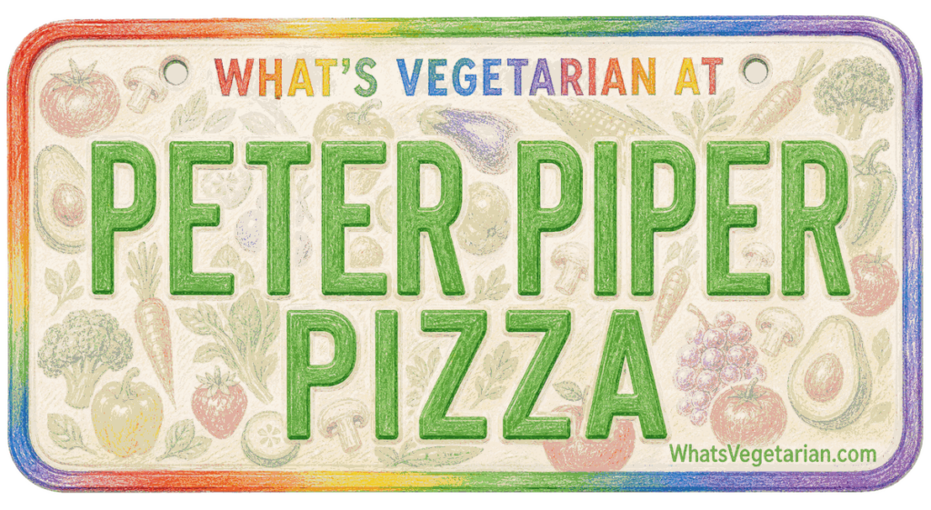 Peter Piper Pizza vegetarian options license plate graphic