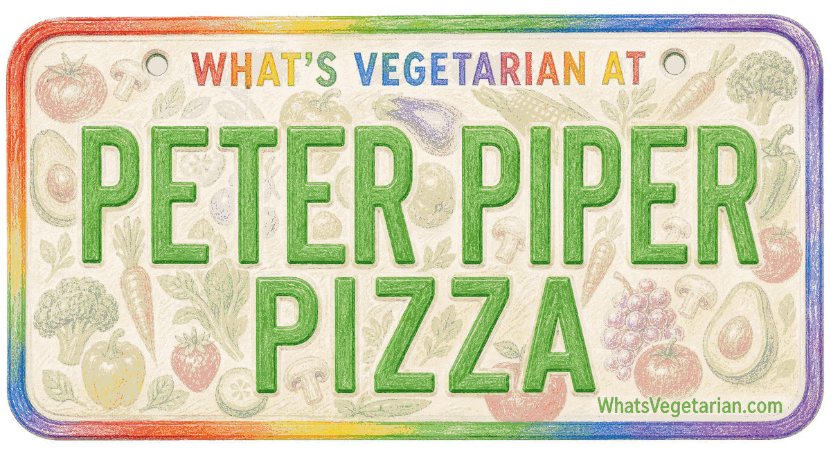 Peter Piper Pizza vegetarian options license plate graphic