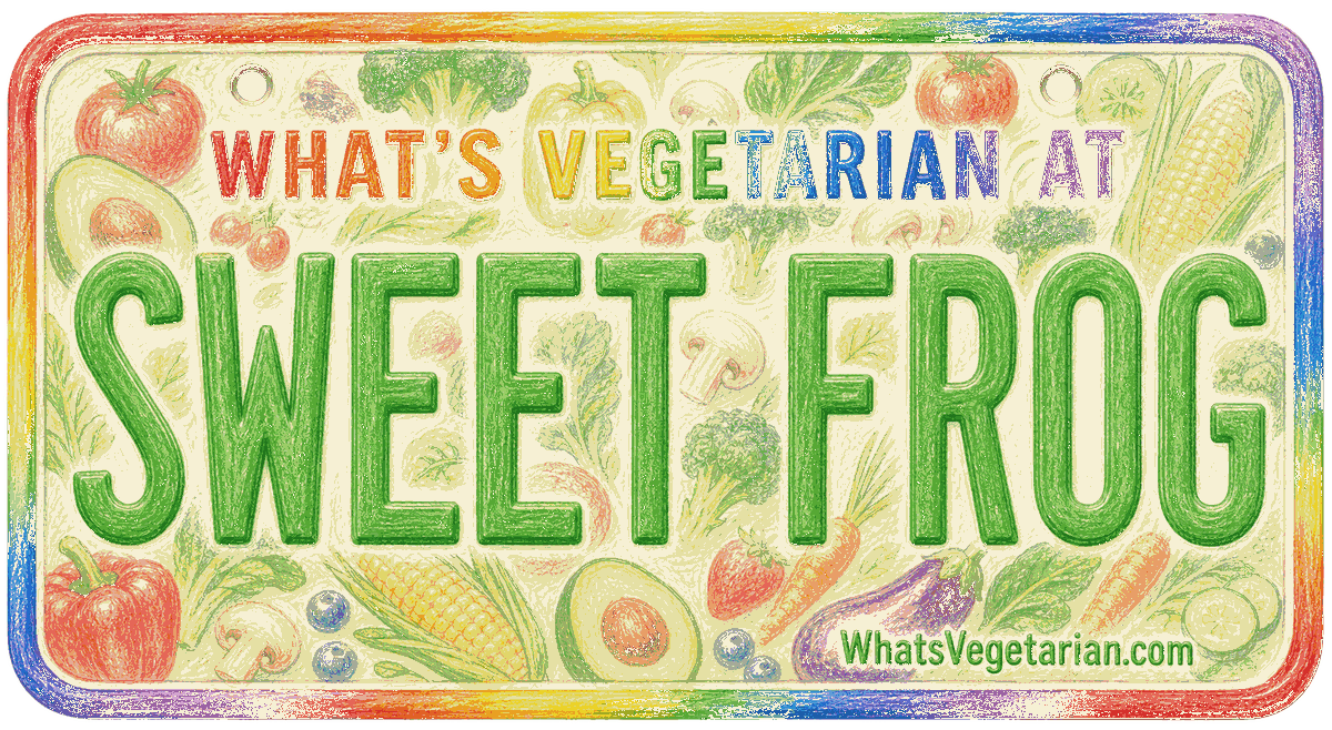 Sweet Frog vegetarian options license plate graphic