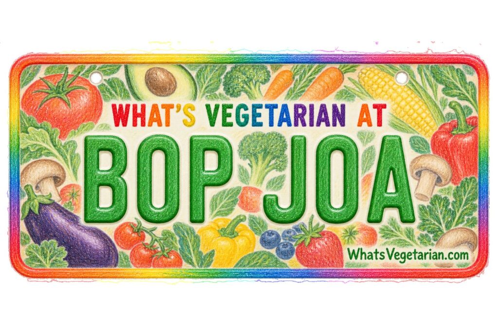What's Vegetarian at Bop Joa? license plate featured image