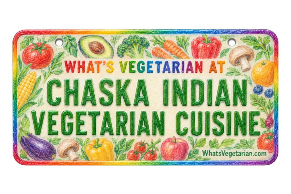 What's Vegetarian at Chaska Indian Vegetarian Cuisine? license plate featured image