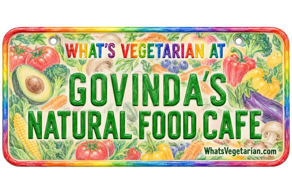 What's Vegetarian at Govinda's Natural Food Cafe? license plate featured image