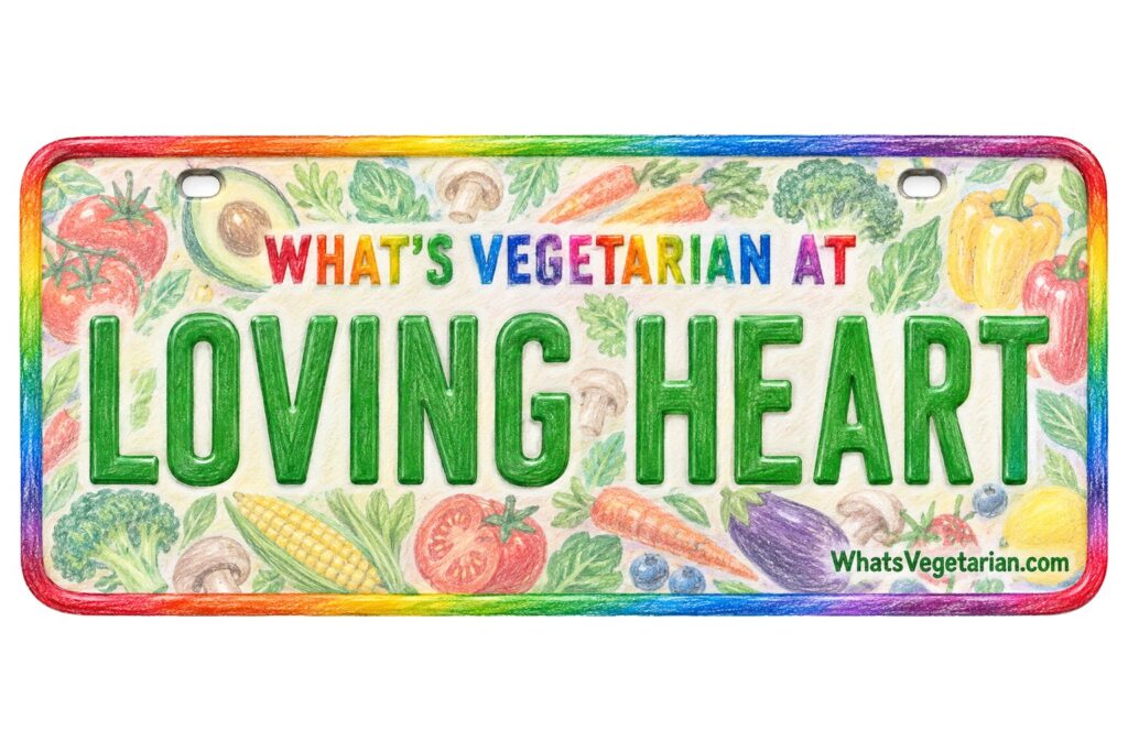 What's Vegetarian at Loving Heart? license plate featured image