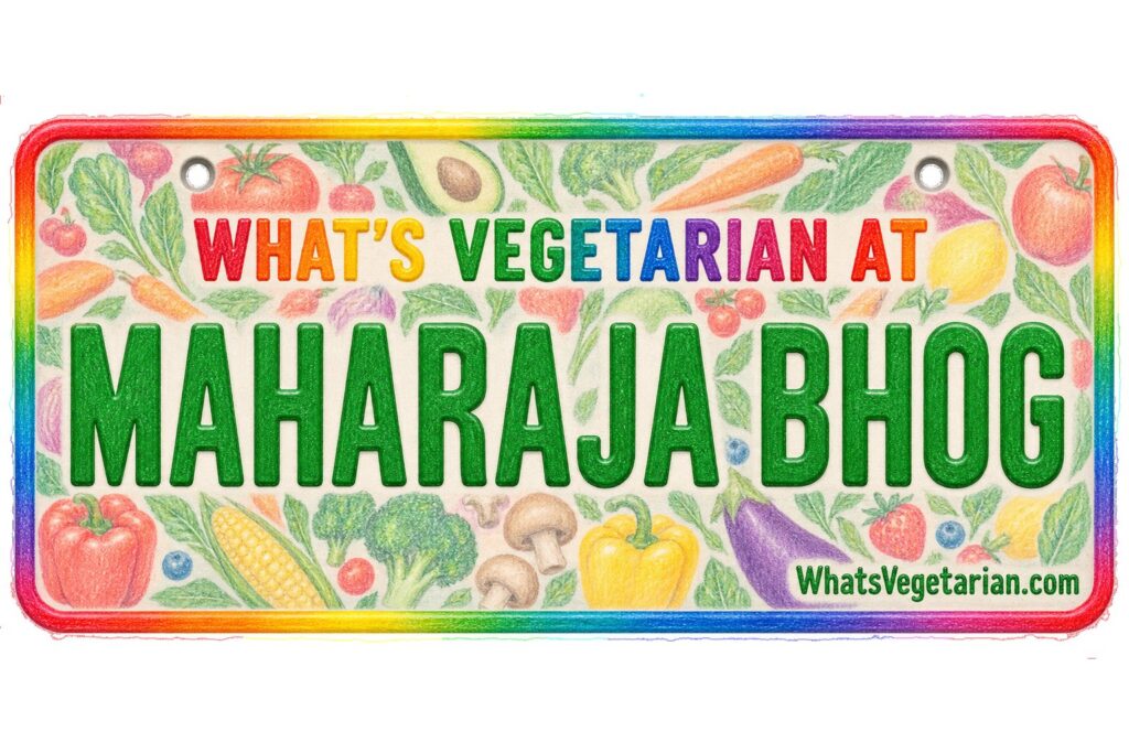 What's Vegetarian at Maharaja Bhog? license plate featured image