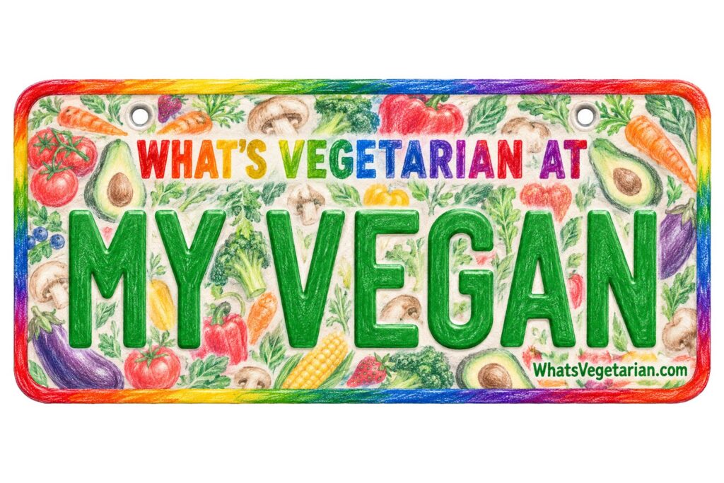 What's Vegetarian at My Vegan? license plate featured image
