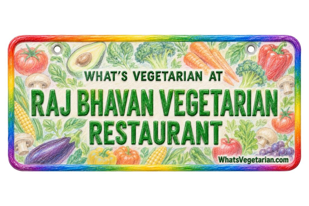 What's Vegetarian at Raj Bhavan Vegetarian Restaurant? license plate featured image