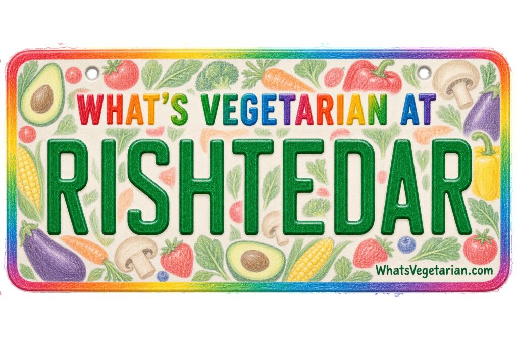 What's Vegetarian at Rishtedar? license plate featured image