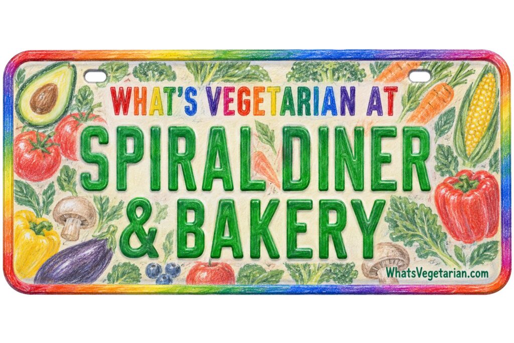 What's Vegetarian at Spiral Diner & Bakery? license plate featured image