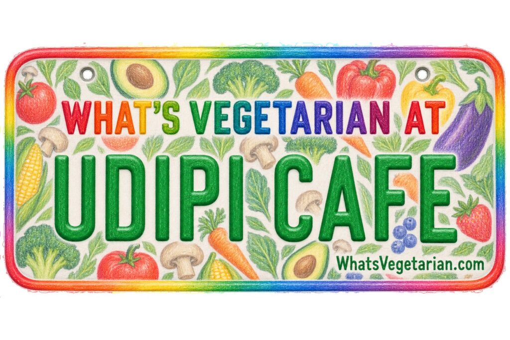 What's Vegetarian at Udipi Cafe? license plate featured image