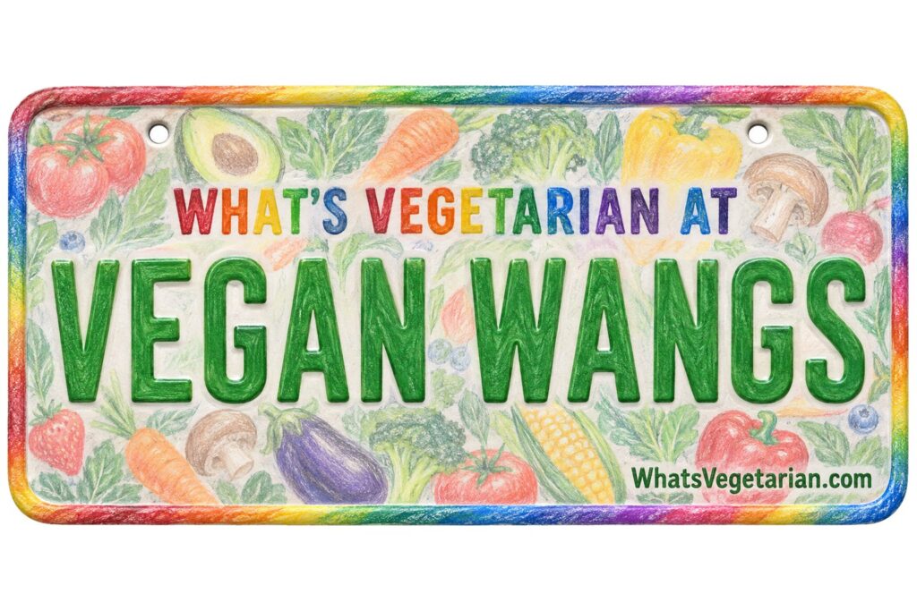 What's Vegetarian at Vegan Wangs? license plate featured image