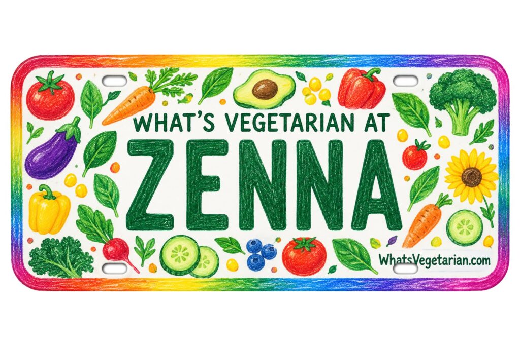What's Vegetarian at Zenna? license plate featured image