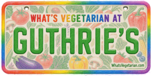 Guthrie's vegetarian options license plate graphic, WhatsVegetarian.com