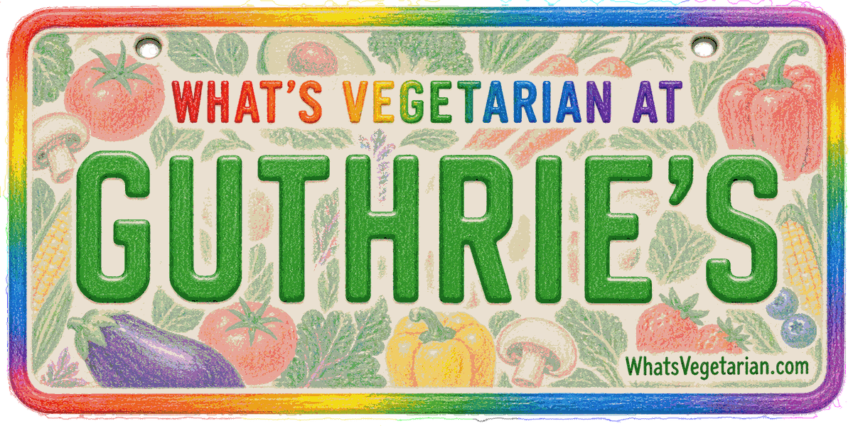 Guthrie's vegetarian options license plate graphic, WhatsVegetarian.com
