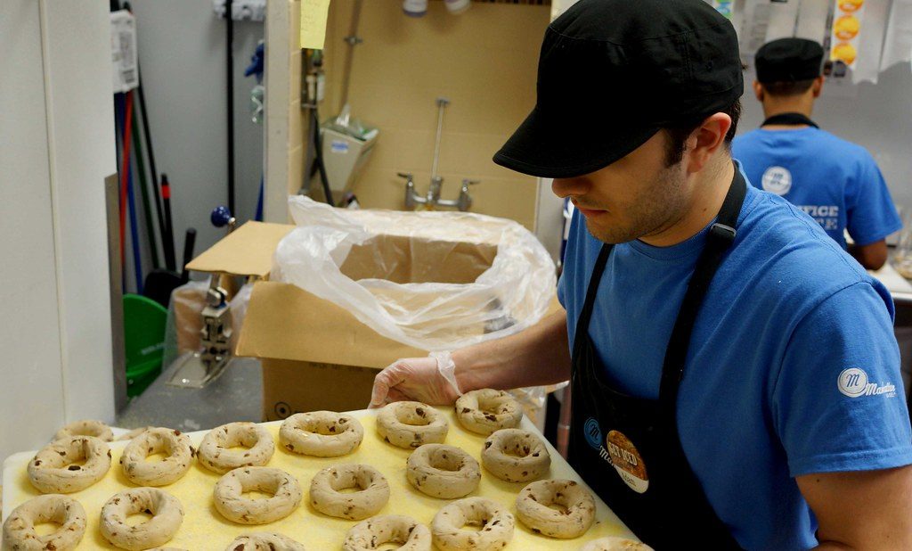 Fresh bagels, a classic Manhattan Bagel vegetarian options pick