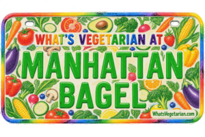Whats Vegetarian at Manhattan Bagel license plate graphic