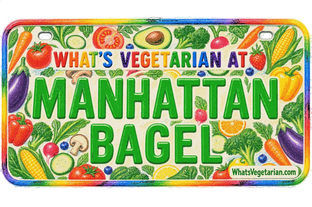 Whats Vegetarian at Manhattan Bagel license plate graphic