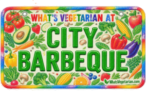 City Barbeque license plate graphic, What's Vegetarian at City Barbeque